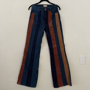 Altar'd State Multicolor Striped Flare Jeans